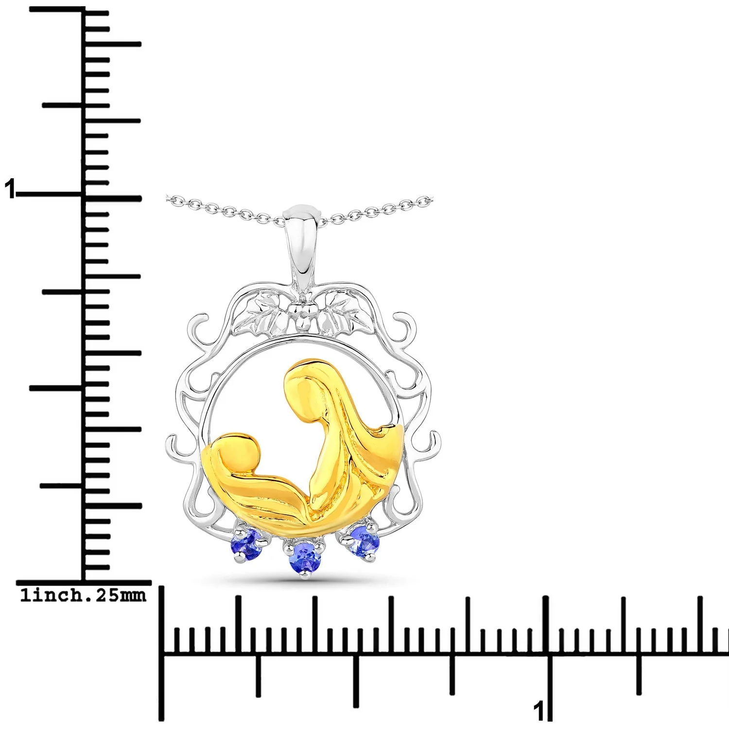 0.11 Carat Genuine Tanzanite .925 Sterling Silver Pendant - Image 3