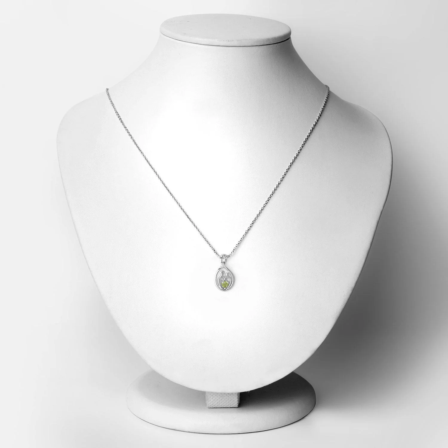 0.15 Carat Genuine Peridot .925 Sterling Silver Pendant - Image 2