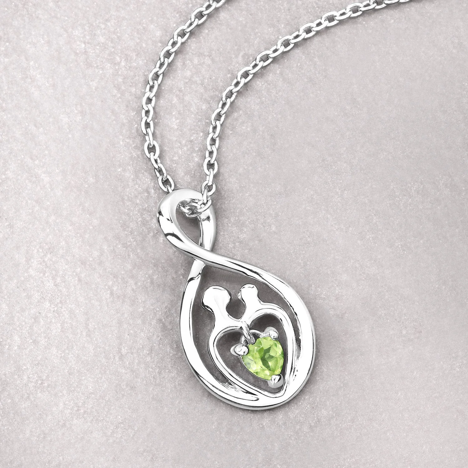 0.15 Carat Genuine Peridot .925 Sterling Silver Pendant - Image 4