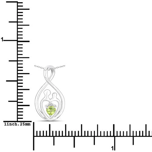 0.15 Carat Genuine Peridot .925 Sterling Silver Pendant - Image 7
