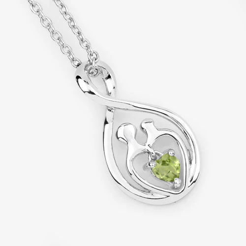 0.15 Carat Genuine Peridot .925 Sterling Silver Pendant - Image 9