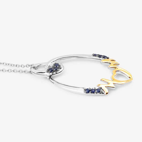 0.18 Carat Genuine Blue Sapphire .925 Sterling Silver Pendant - Image 10