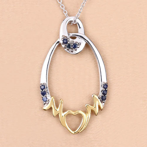 0.18 Carat Genuine Blue Sapphire .925 Sterling Silver Pendant - Image 11