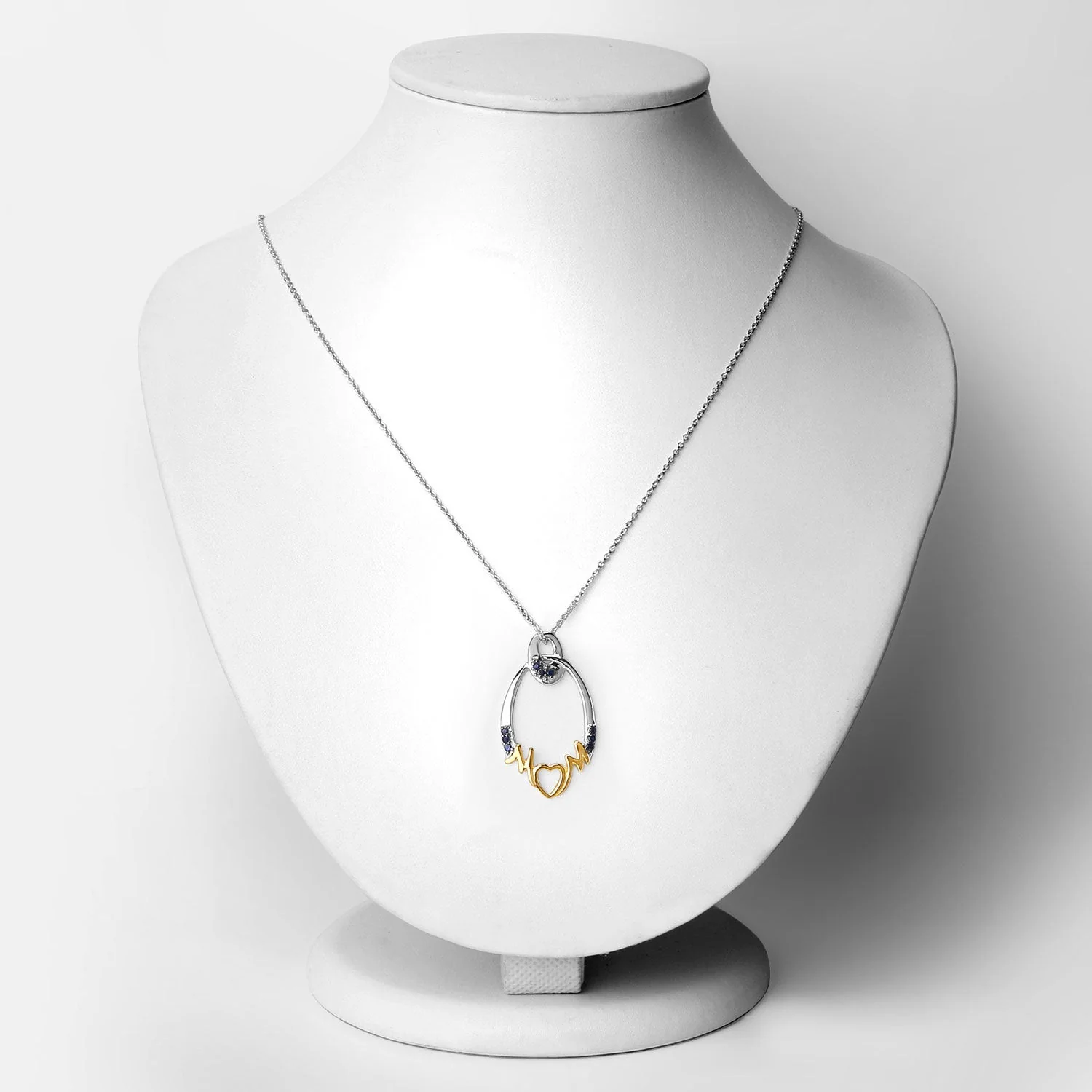 0.18 Carat Genuine Blue Sapphire .925 Sterling Silver Pendant - Image 2