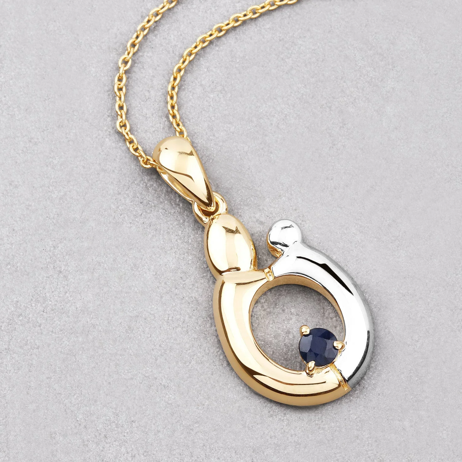 0.19 Carat Genuine Blue Sapphire .925 Sterling Silver Pendant - Image 4