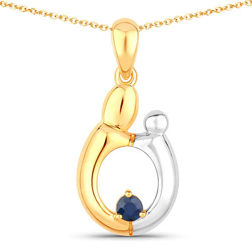 0.19 Carat Genuine Blue Sapphire .925 Sterling Silver Pendant - Image 5