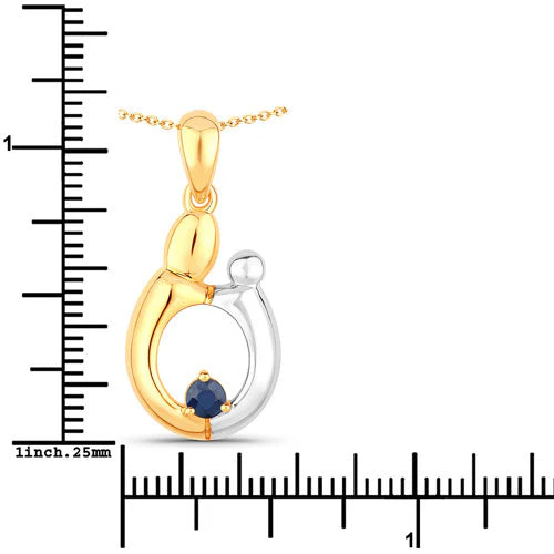 0.19 Carat Genuine Blue Sapphire .925 Sterling Silver Pendant - Image 7
