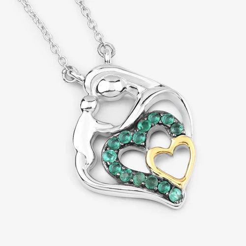 0.24 Carat Genuine Emerald .925 Sterling Silver Pendant - Image 9