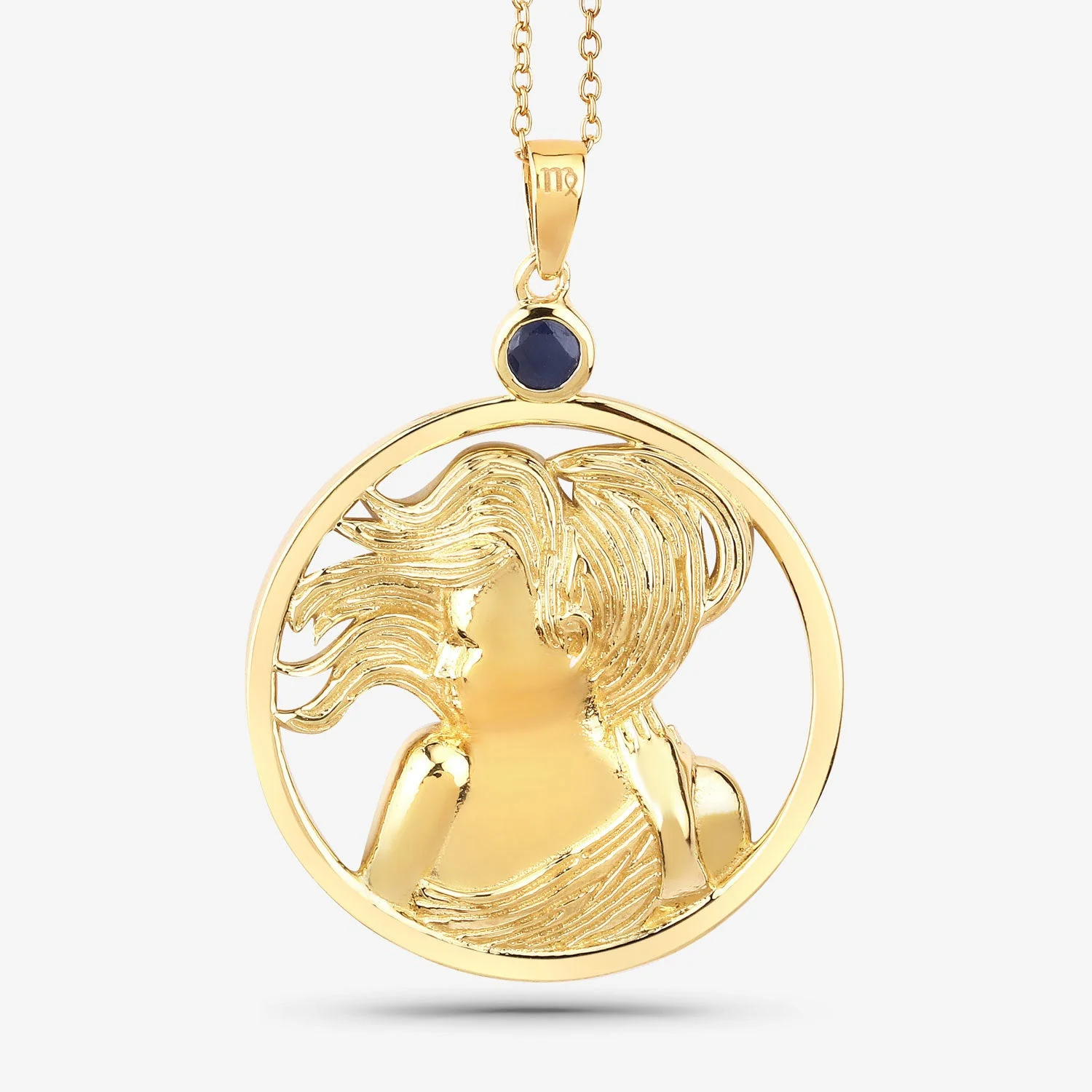 0.27 Carat Genuine Blue Sapphire .925 Sterling Silver Pendant - Image 4