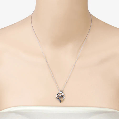 0.28 Carat Genuine Blue Sapphire .925 Sterling Silver Pendant - Image 12