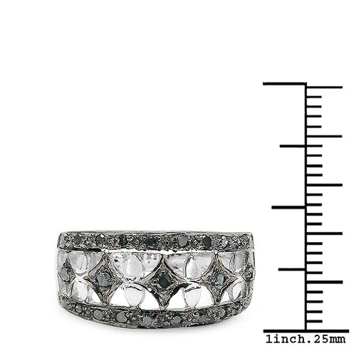 0.29 Carat Genuine Blue Diamond .925 Sterling Silver Ring - Image 3