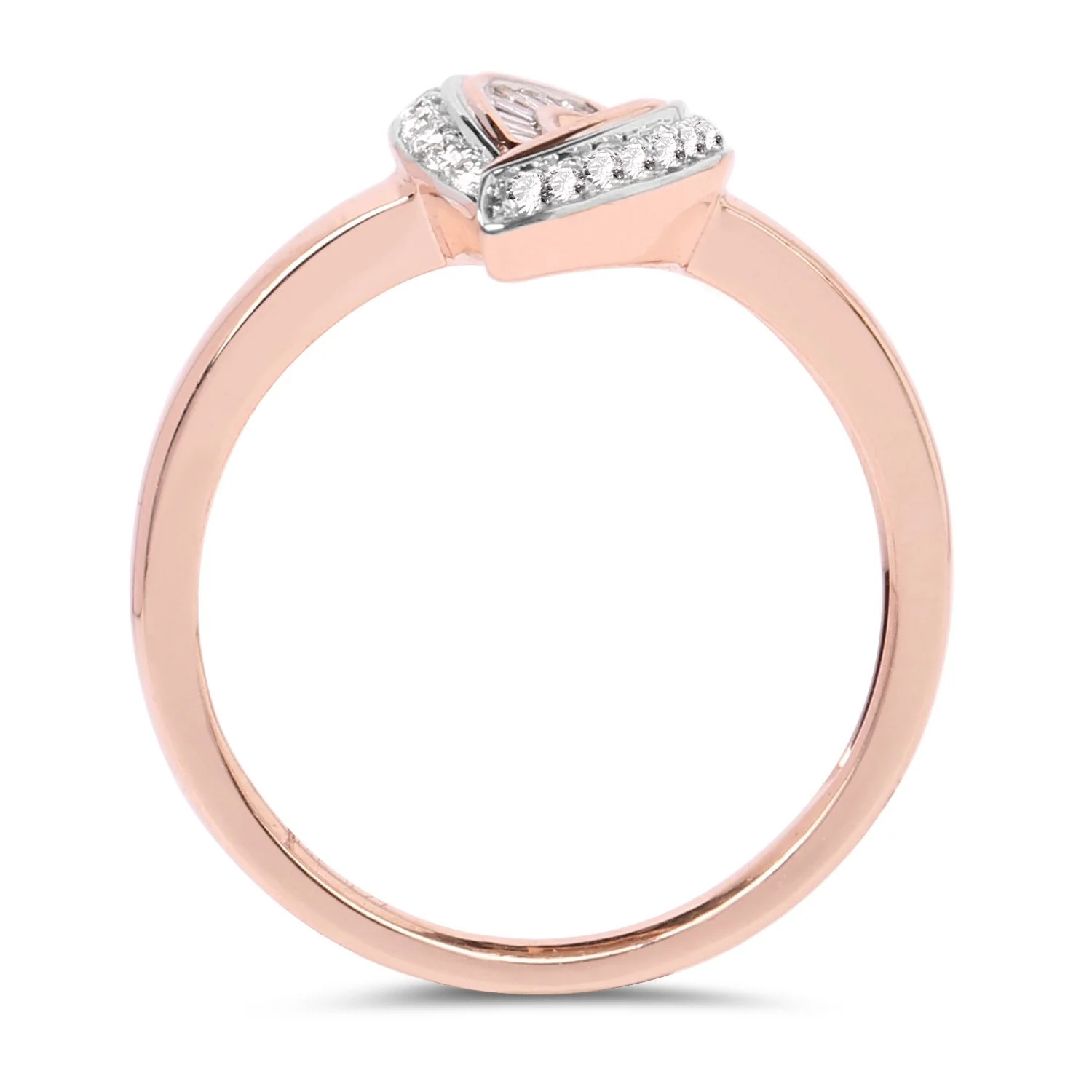 0.29 Carat Genuine White Diamond 14K Rose Gold Ring (E-F Color, SI1-SI2 Clarity) - Image 2