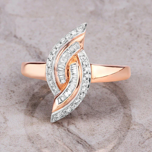 0.29 Carat Genuine White Diamond 14K Rose Gold Ring (E-F Color, SI1-SI2 Clarity) - Image 8