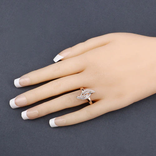 0.29 Carat Genuine White Diamond 14K Rose Gold Ring (E-F Color, SI1-SI2 Clarity) - Image 9