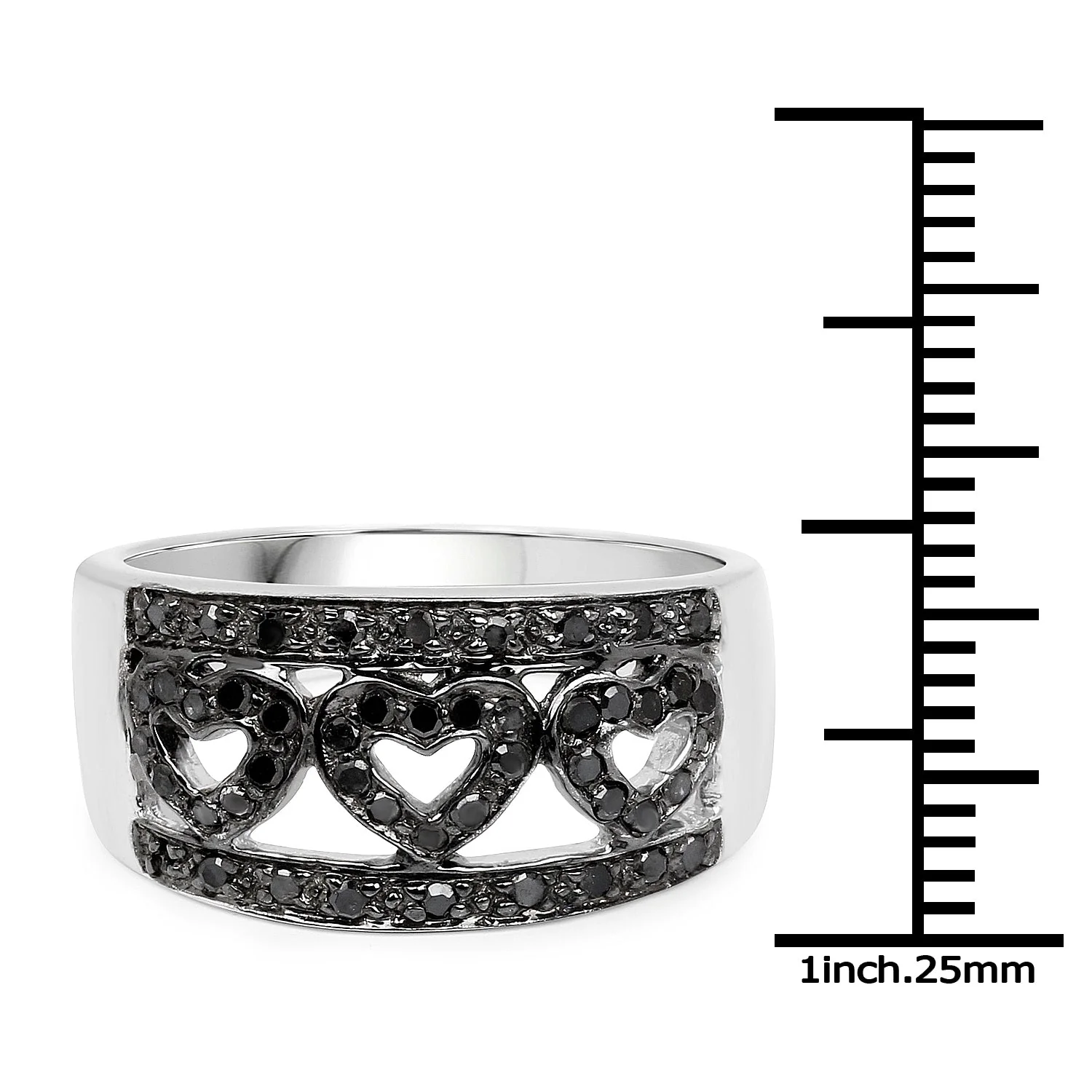 0.32 Carat Genuine Black Diamond .925 Sterling Silver Ring - Image 3