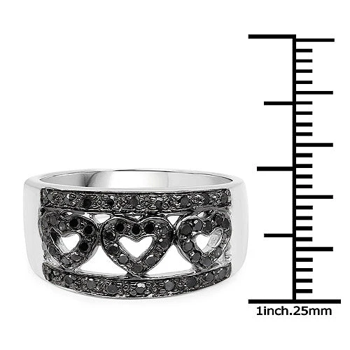 0.32 Carat Genuine Black Diamond .925 Sterling Silver Ring - Image 6