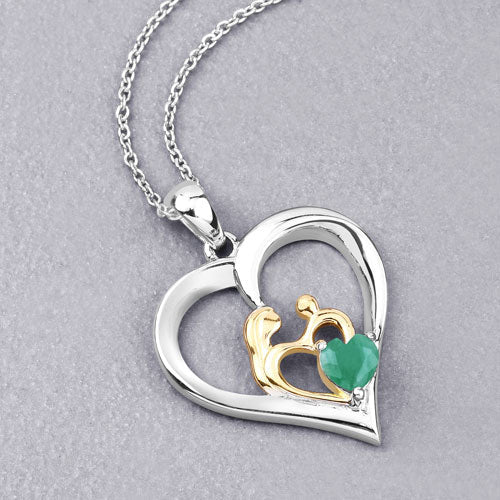 0.45 Carat Genuine Emerald .925 Sterling Silver Pendant - Image 8