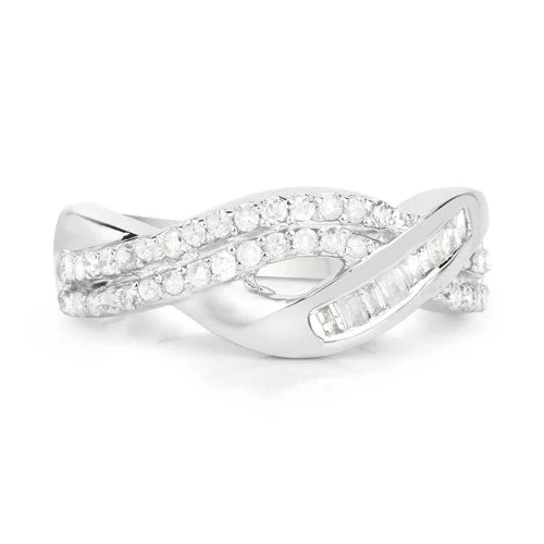 0.47 Carat Genuine White Diamond .925 Sterling Silver Ring - Image 3