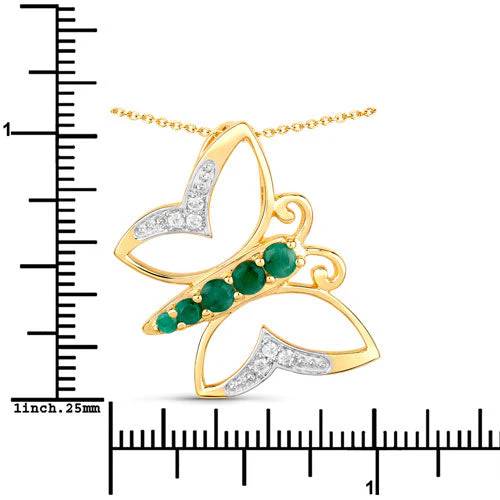 0.51 Carat Genuine Emerald and White Zircon .925 Sterling Silver Necklace - Image 7