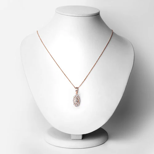 0.52 Carat Genuine Morganite and White Topaz .925 Sterling Silver Pendant - Image 6