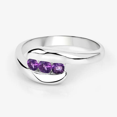 0.54 Carat Genuine Amethyst .925 Sterling Silver Ring - Image 10