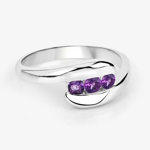 0.54 Carat Genuine Amethyst .925 Sterling Silver Ring - Image 11