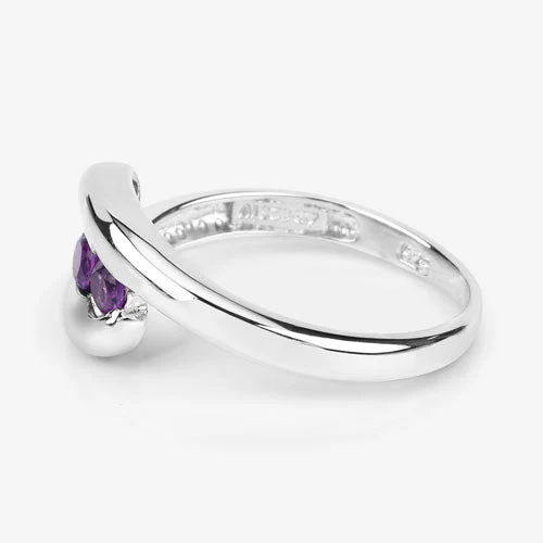 0.54 Carat Genuine Amethyst .925 Sterling Silver Ring - Image 12
