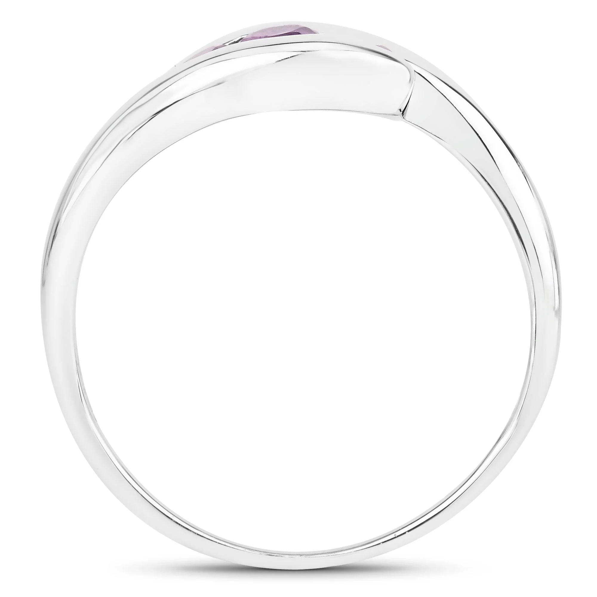 0.54 Carat Genuine Amethyst .925 Sterling Silver Ring - Image 2