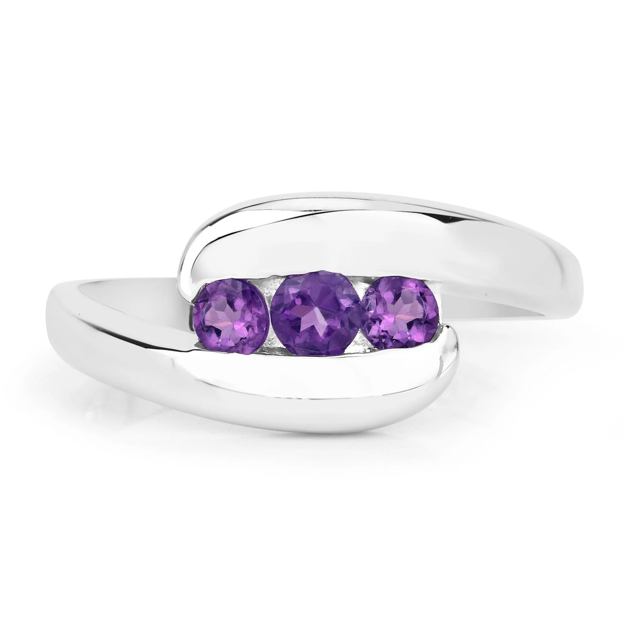 0.54 Carat Genuine Amethyst .925 Sterling Silver Ring - Image 3
