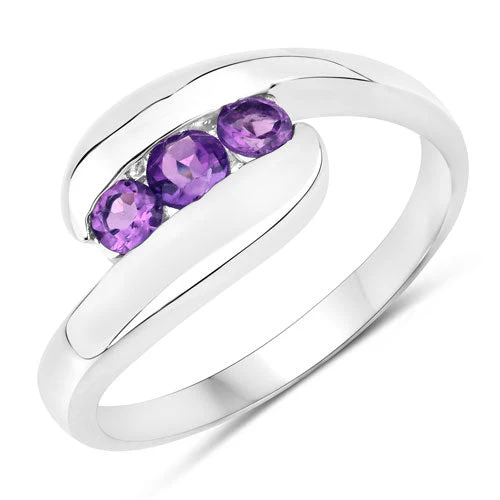 0.54 Carat Genuine Amethyst .925 Sterling Silver Ring - Image 5