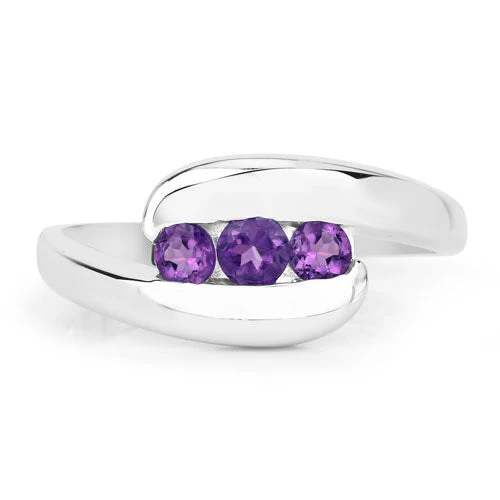0.54 Carat Genuine Amethyst .925 Sterling Silver Ring - Image 7