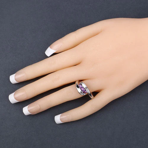 0.54 Carat Genuine Amethyst .925 Sterling Silver Ring - Image 9