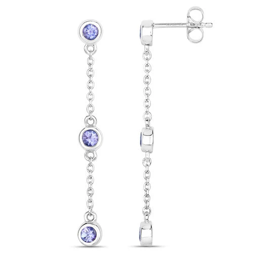 0.60 Carat Genuine Tanzanite .925 Sterling Silver Earrings - Image 6