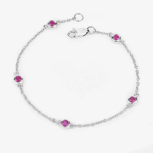 0.65 Carat Genuine Ruby .925 Sterling Silver Bracelet - Image 10