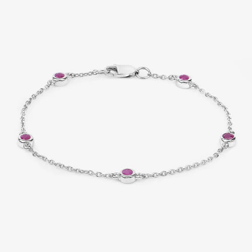 0.65 Carat Genuine Ruby .925 Sterling Silver Bracelet - Image 11