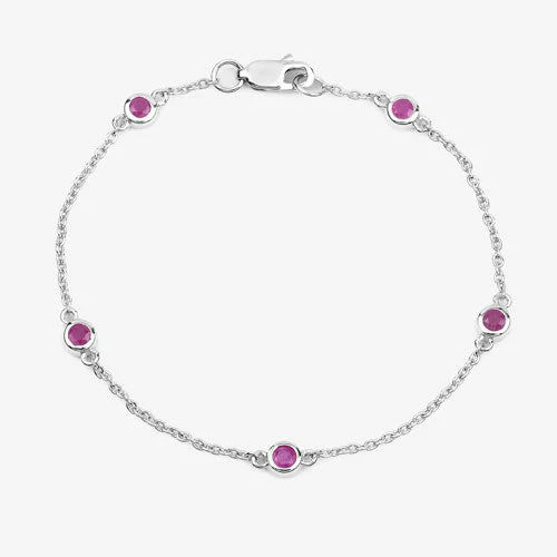 0.65 Carat Genuine Ruby .925 Sterling Silver Bracelet - Image 12