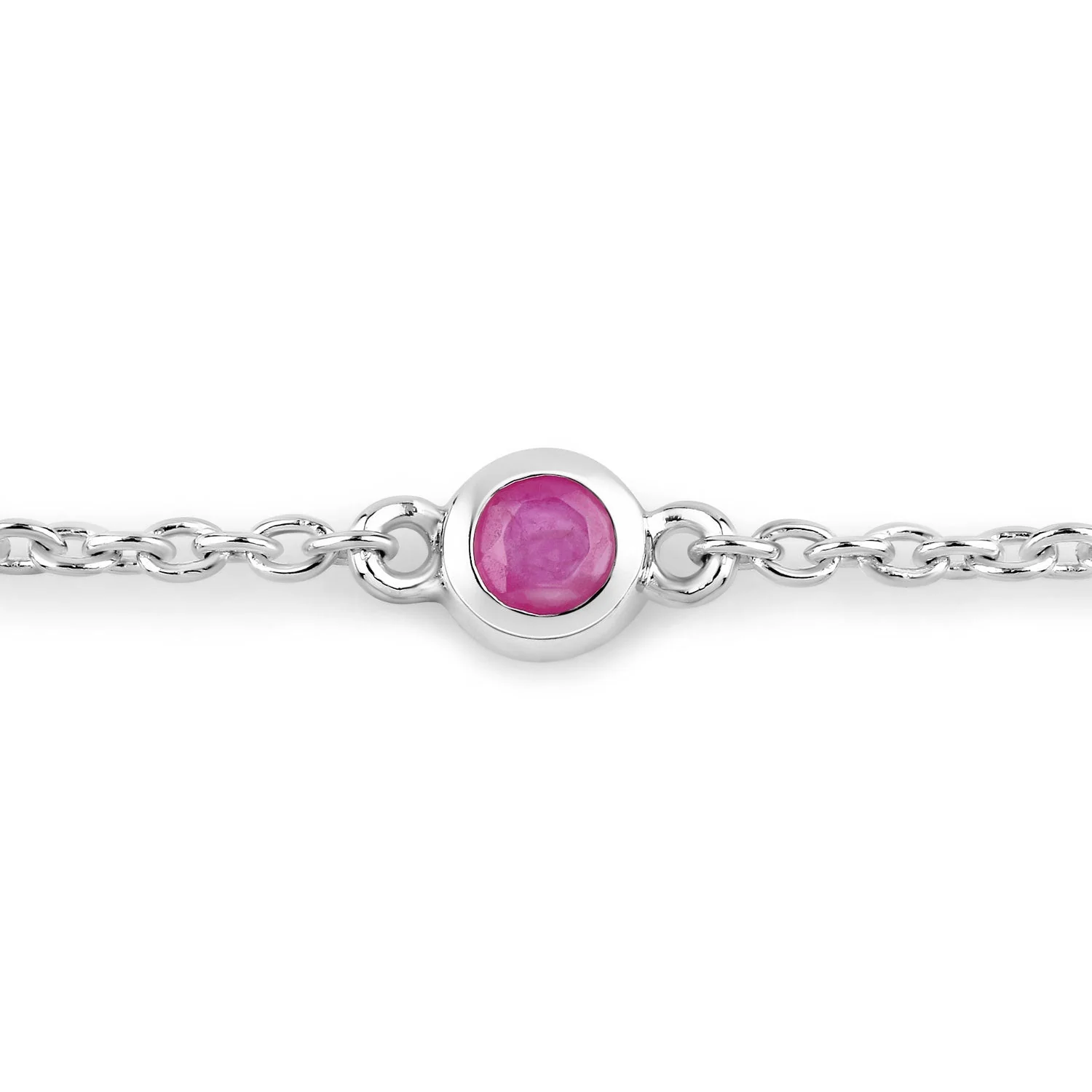 0.65 Carat Genuine Ruby .925 Sterling Silver Bracelet - Image 2