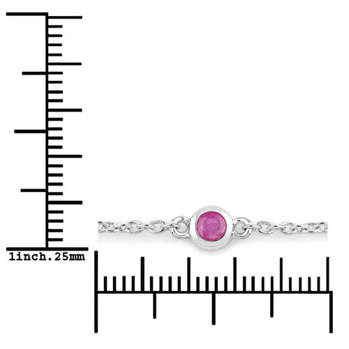 0.65 Carat Genuine Ruby .925 Sterling Silver Bracelet - Image 7