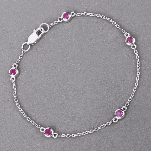 0.65 Carat Genuine Ruby .925 Sterling Silver Bracelet - Image 8