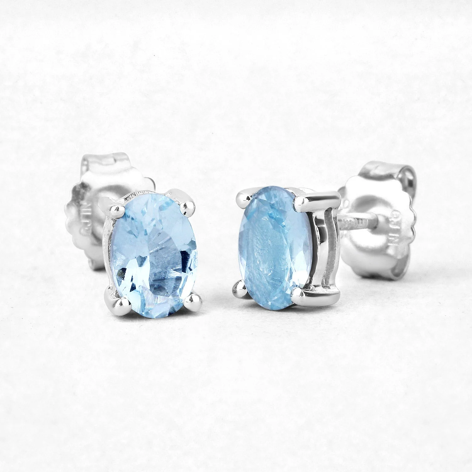 0.72 Carat Genuine Aquamarine .925 Sterling Silver Earrings - Image 3