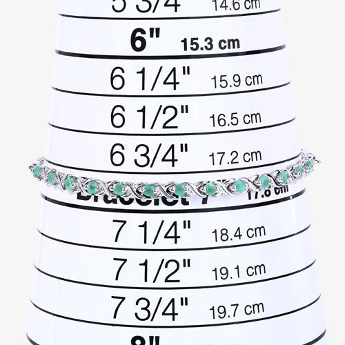 0.72 Carat Genuine Emerald .925 Sterling Silver Bracelet - Image 10