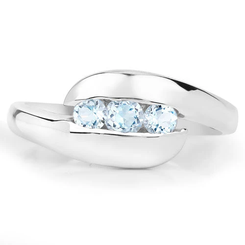0.74 Carat Genuine Blue Topaz .925 Sterling Silver Ring - Image 7