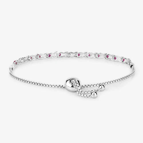 0.88 Carat Genuine Ruby .925 Sterling Silver Bracelet - Image 12