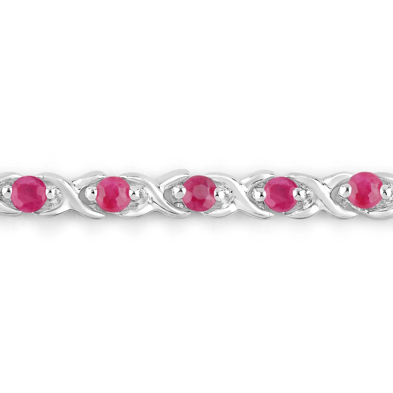 0.88 Carat Genuine Ruby .925 Sterling Silver Bracelet - Image 2