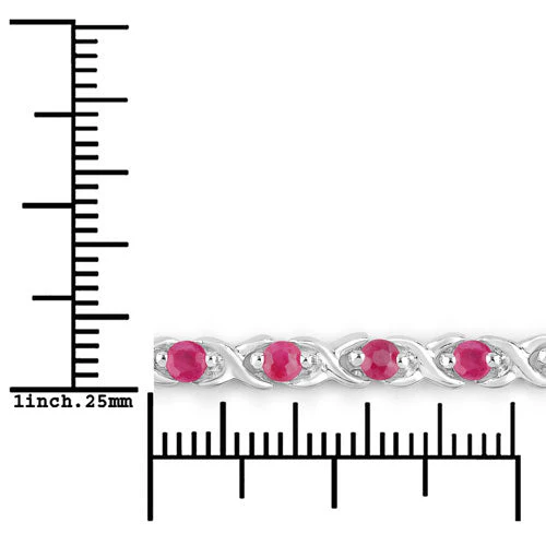 0.88 Carat Genuine Ruby .925 Sterling Silver Bracelet - Image 6