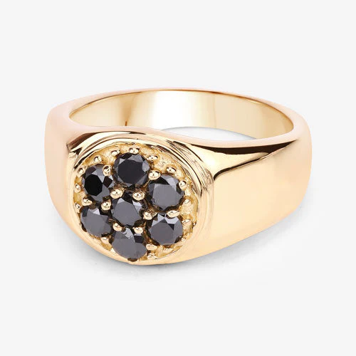 0.91 Carat Genuine Black Diamond .925 Sterling Silver Ring - Image 8