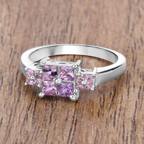 0.96 Carat Genuine Pink Sapphire .925 Sterling Silver Ring - Image 4
