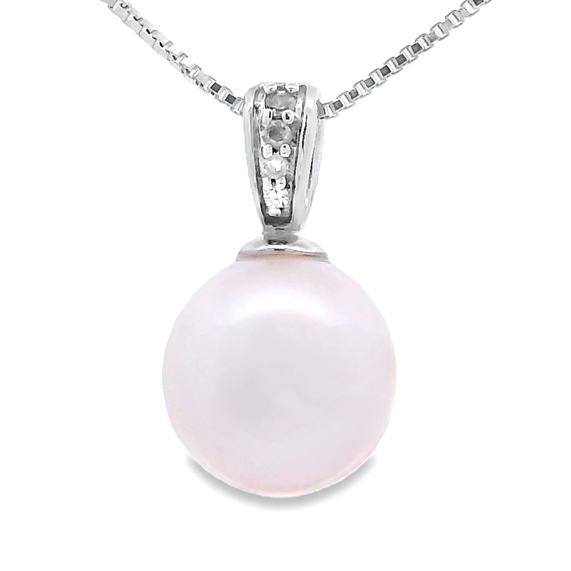 .01ct Pearl Diamond Fashion Pendants 10KT White Gold