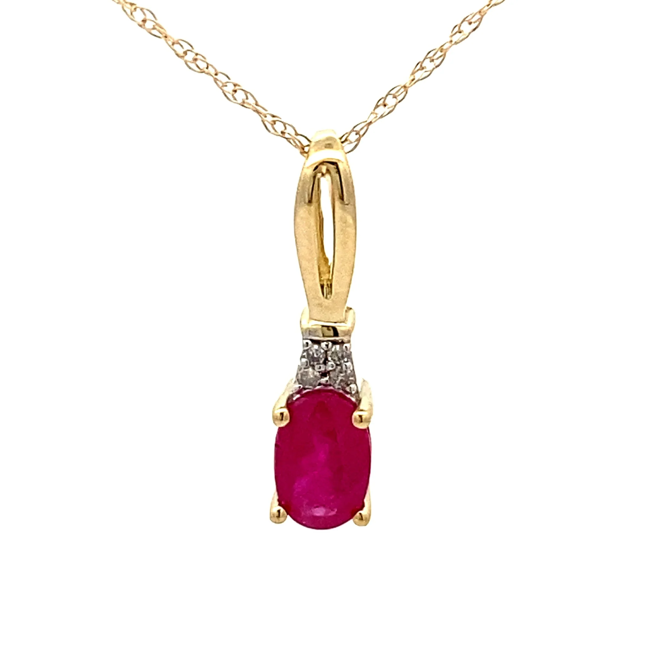 .02ct Ruby Diamond Fashion Pendants 10KT Yellow Gold - Image 4