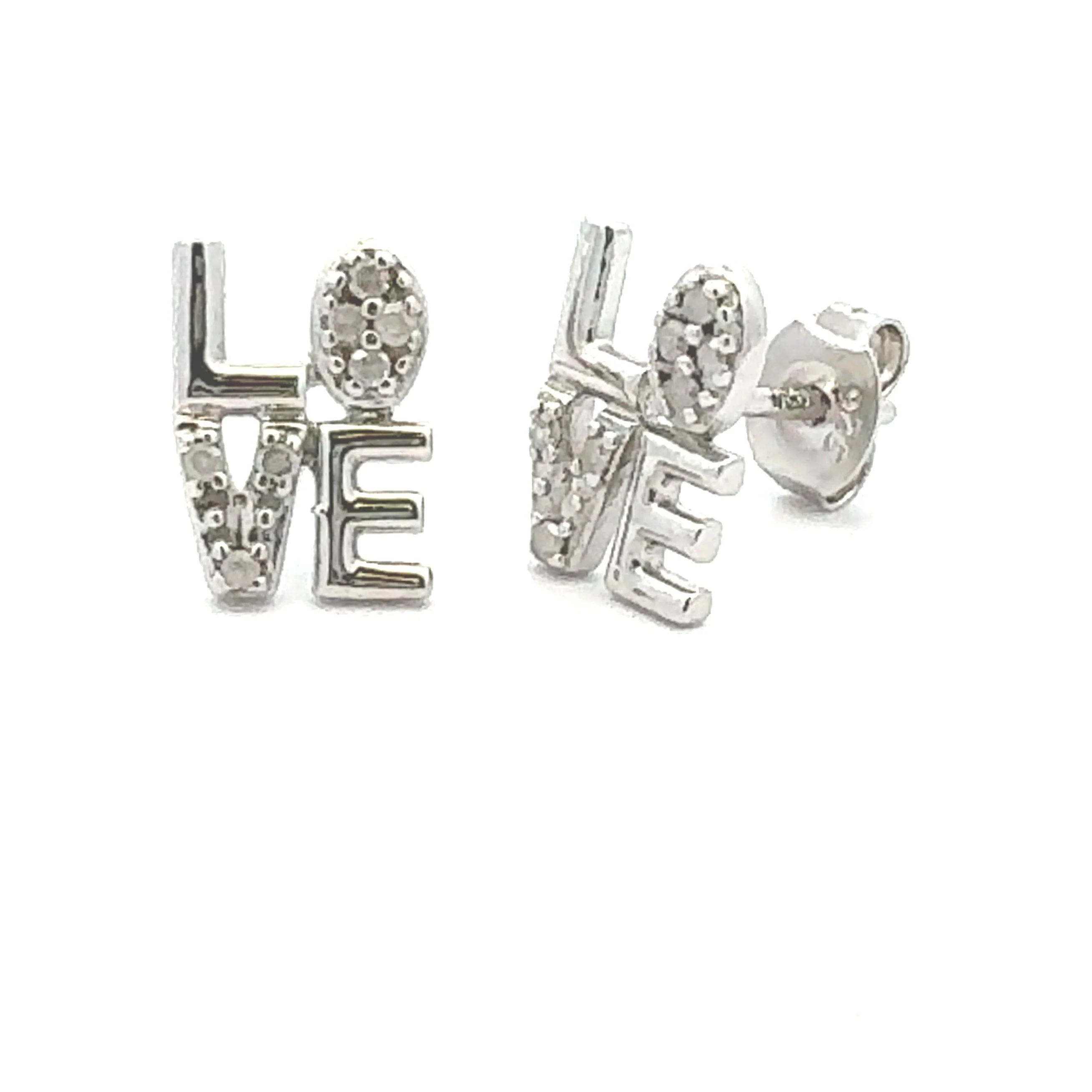 .03ct Diamond Earrings Sterling Silver - Image 3